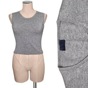 BURBERRY Gray 100% Cashmere Sleeveless Sweater Vest S